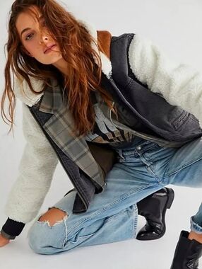 Free People We The Free Cozy Track Jacket In Black Size Small